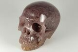 Realistic, Carved Strawberry Quartz Crystal Skull #199588-1